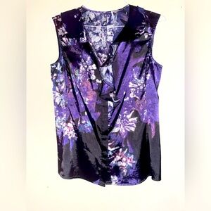 Tahari Purple Fusion Blouse Size Small